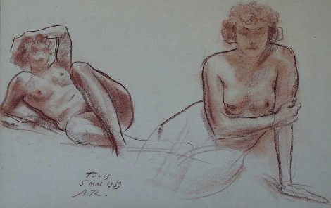 تونس، 1939. رسم أكاديمي، .