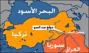 خريطة توضح موقع سد إليسو