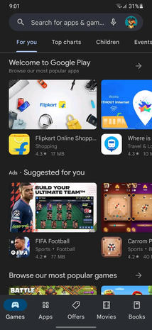 Google Play Store on Android