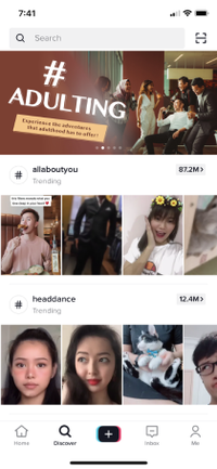 Screenshot of the TikTok app on iOS 13, as seen in Singapore