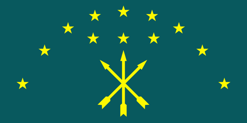 ملف:Flag of Russia Adygeya.png