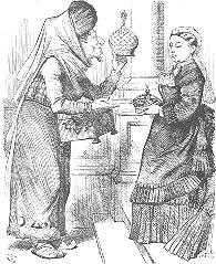 Disraeli dressed as a fakir offers Victoria an exchange