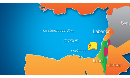 ملف:خريطة توضح موقع حقل لفياثان للنفط.jpg