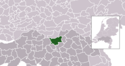 Highlighted position of 's-Hertogenbosch in a municipal map of North Brabant