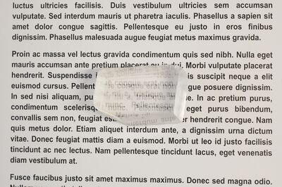 A photograph of calcite laying over a text paragraph.