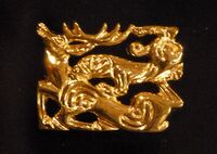 Scene of torment, burial mound Berel (V. - III. BCE) Kazakhstan, Pazyryk culture.[8]