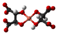 Ball-and-stick model of the active reagent in Fehling's solution, the bistartratocuprate(II) anion, [Cu(C4H4O6)2]4−