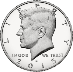 A 2015 Kennedy half dollar