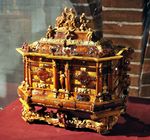 4. 18th century amber casket. گدانسك patronized by the Polish court flourished as the center for amber working in the 17th century.[63]