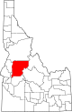 State map highlighting Valley County