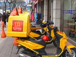 A McDonald's delivery vehicle in Seoul, South Korea.