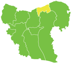 موقع منطقة جرابلس في محافظة حلب