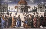 Pietro Perugino's usage of perspective in this fresco at the Sistine Chapel (1481-82) helped bring the Renaissance to Rome.