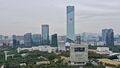 Skyline as viewed from Shenzhen University with Hanking Center (tallest building) on the right in 2021.