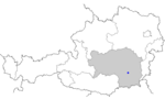 Map of Austria, position of Graz highlighted