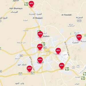 مواقع انتشار مطاعم كنتاكي في مكة المكرمة