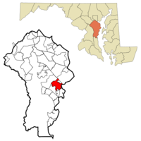 Location in Anne Arundel County, Maryland