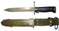 The U.S. M6 bayonet and sheath used with the M14 rifle