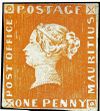 Orange Mauritius "Post Office" stamp