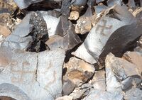 The petroglyph with swastikas, Gegham mountains, Armenia, circa 8,000 – 5,000 BCE[84]