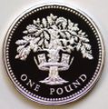 عملة جنيه واحد وعليها شجرة بلوط إنگليزي