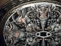 Detail of dish in Limoges enamel, mid-16th century, attributed to Jean de Court