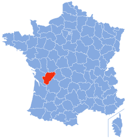 Location of Charente in France