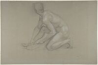 Crouching Nude Male Figure at the Metropolitan Museum of Art, 1864–74