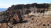 Walls of Halulu Heiau at Kaunolu Village Site