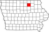 Map of Iowa highlighting