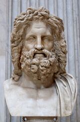 Bust of Zeus, with full beard and hair
