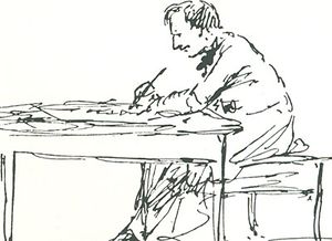 A self-portrait drawing, 1830s–1840s