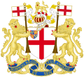 Coat of arms of the East India Company, used during the Company Raj (1757–1858)