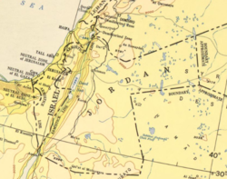 Map of Transjordan in 1955