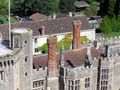 Brick sculpturing on Thornbury Castle, Thornbury, near Bristol, إنگلترة. The chimneys were erected in 1514