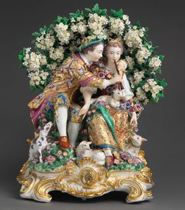 The Music Lesson, Chelsea porcelain, Metropolitican Museum (c. 1765)