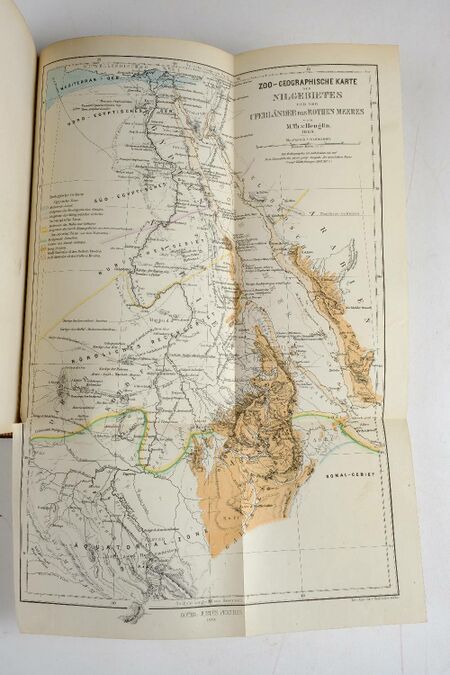 خريطة حيوانية-جغرافية لحوض النيل، من رسم هويگلن