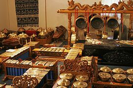 An Javanese gamelan ensemble