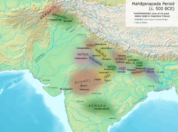 Kingdom of Magadha and other Mahajanapadas during the second urbanization