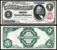 $5 Silver Certificate, Series 1891, Fr.267, depicting Ulysses Grant