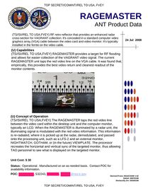 RAGEMASTER – Hardware implant concealed in a computer's VGA cable to capture screenshots and video