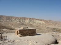 Stupa, view from the top, stupa and monastery at Samangan.jpg