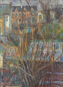 كامدن تاون، بريشة جواد سليم، 1947. مَعروضة في مَزاد كريستيز مُقابل 182,500$.