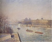 Morning, Winter Sunshine, Frost, the Pont-Neuf, the Seine, the Louvre, Soleil D'hiver Gella Blanc, c. 1901, Honolulu Academy of Arts