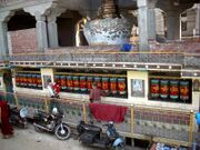 Stupa & prayer wheels. Main street, McLeod Ganj.