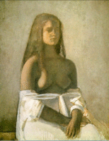 فتاة صغيرة بتنورة بيضاء.