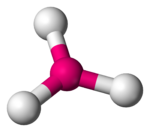 Skeletal model of a trigonal molecule with a central atom (boron) symmetrically bonded to three peripheral (chlorine) atoms