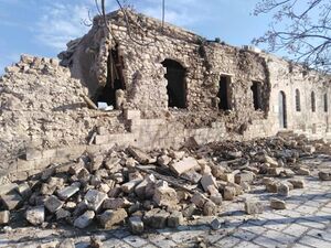 أضرار داخل قلعة حلب بعد زلزال 2023