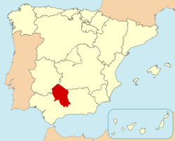Map of Spain with highlighted
