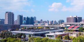 Qingpu Special District skyline and Taoyuan HSR station